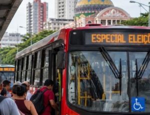 Eleitores terão ônibus gratuitos em Manaus das 4h às 18h neste domingo (25)