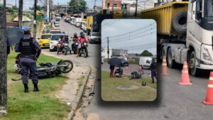 Urgente: motociclista tem perna decep4da por carreta e m0rre no Distrito Industrial; cenas fortíssimas