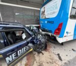 Nasceu de novo: motorista fica gr4vemente ferida após bater na traseira de ônibus em Manaus; veja vídeo