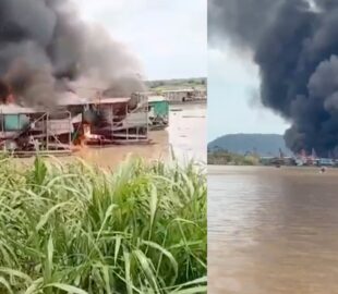 Incêndio atinge balsas no Rio Madeira, e relatos apontam que cerca de 20 estruturas podem ter sido afetadas; veja vídeos
